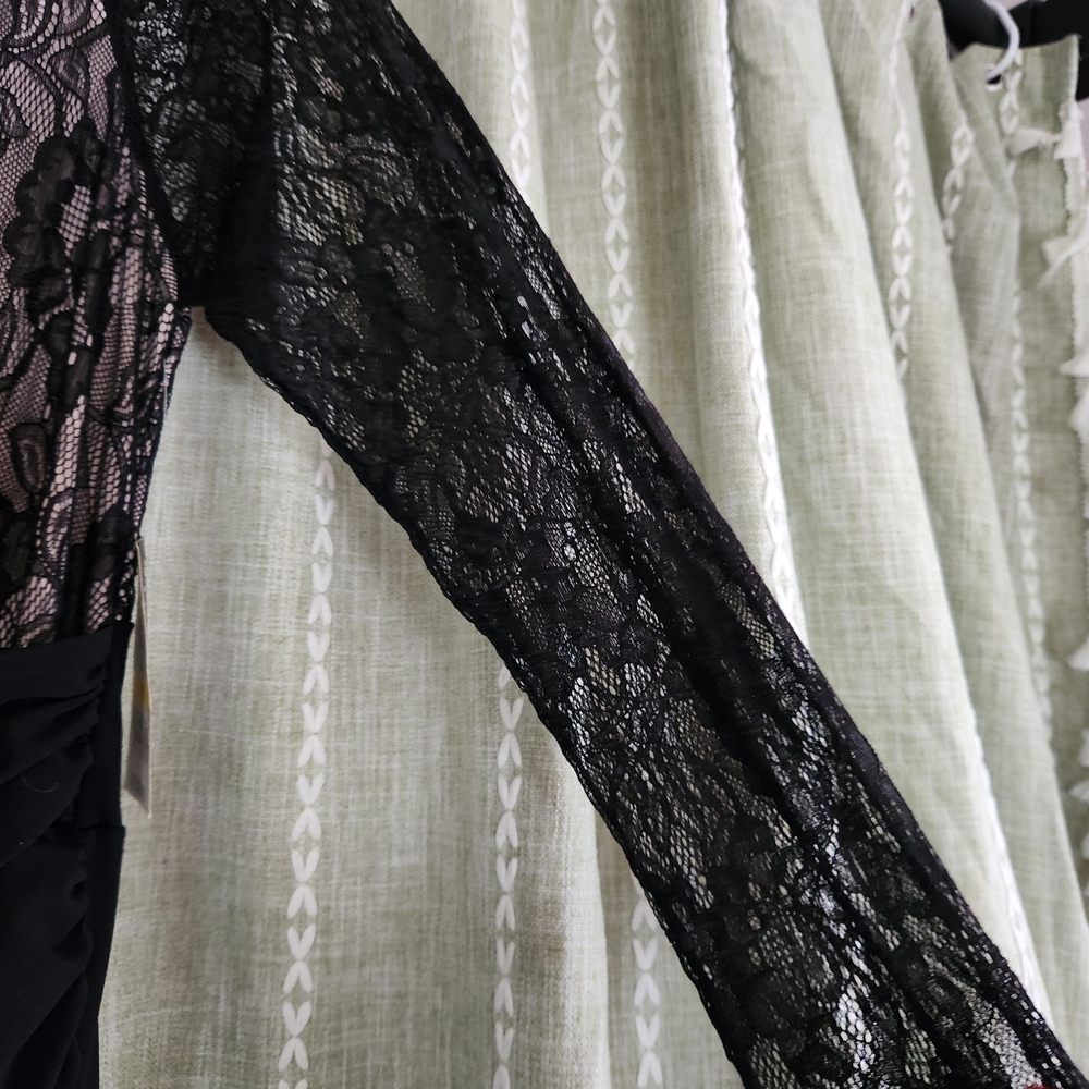 Thalia Sodi One Shoulder Black and Lace Dress - Picture 8 of 11